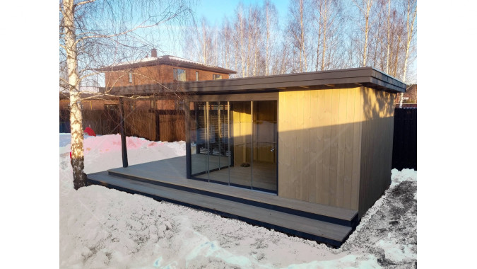 Павильон Скаут 4х7,5 с безрамным остеклением