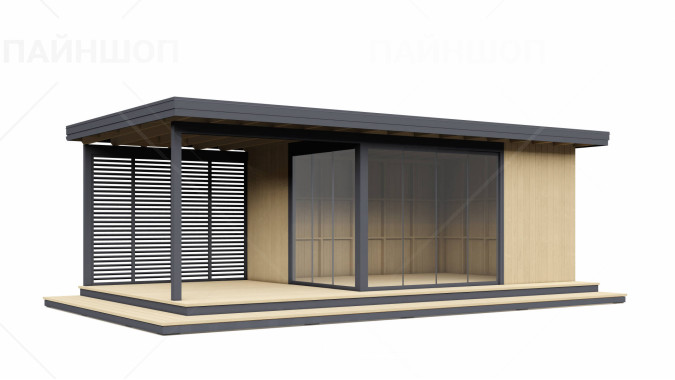 Павильон Скаут 4х7,5 с безрамным остеклением