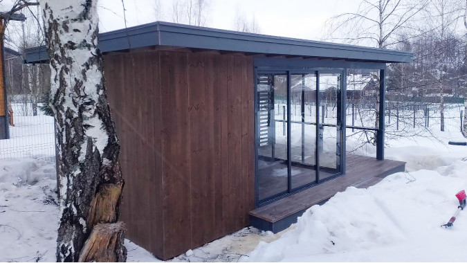 Павильон Скаут 4х7,5 с раздвижным остеклением