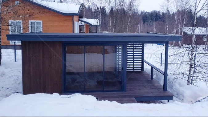 Павильон Скаут 4х7,5 с раздвижным остеклением