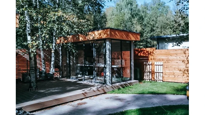 Беседка панорамная двойная