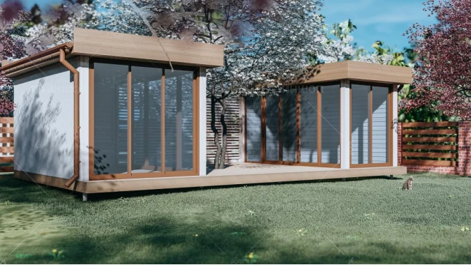 Беседка панорамная двойная