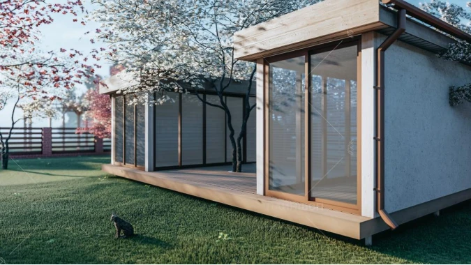 Беседка панорамная двойная