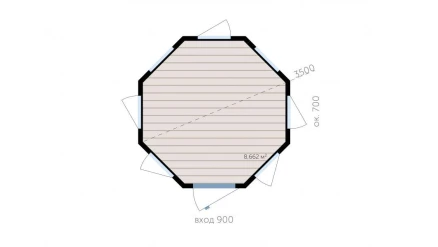 Беседка застекленная D3,5