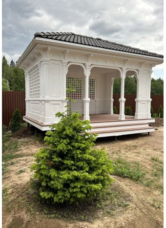 Проектирование и монтаж беседки в классическом стиле по индивидуальному проекту
