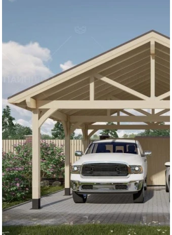 Обзор классического навеса  для двух авто «Бивер»