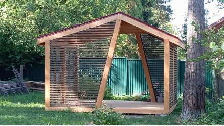Беседка №7 3х5 дизайнерская асимметричная