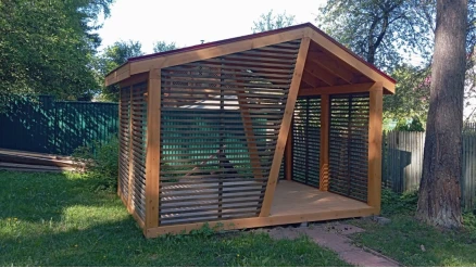 Беседка №7 3х5 дизайнерская асимметричная