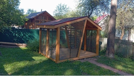 Беседка №7 3х5 дизайнерская асимметричная