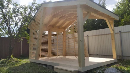 Беседка №7 3х5 дизайнерская асимметричная