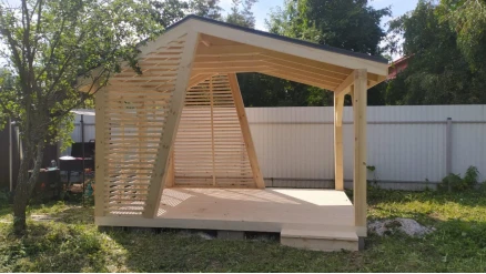 Беседка №7 3х5 дизайнерская асимметричная