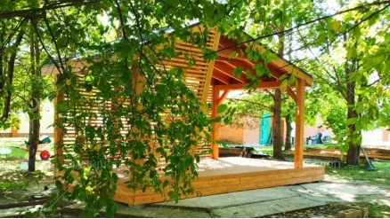 Беседка №7 3х5 дизайнерская асимметричная