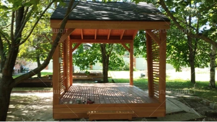 Беседка №7 3х5 дизайнерская асимметричная