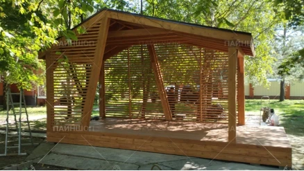 Беседка №7 3х5 дизайнерская асимметричная