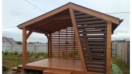 Беседка 3х4 дизайнерская асимметричная