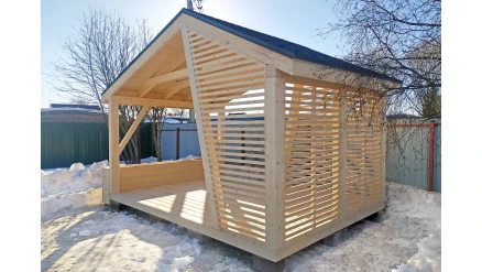 Беседка №7 3х5 дизайнерская асимметричная