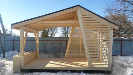 Беседка №7 3х5 дизайнерская асимметричная