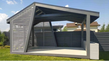 Беседка №7 3х5 дизайнерская асимметричная