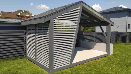 Беседка №7 3х5 дизайнерская асимметричная