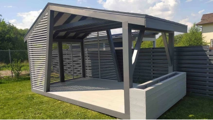 Беседка №7 3х5 дизайнерская асимметричная