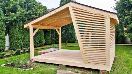 Беседка №7 3х5 дизайнерская асимметричная