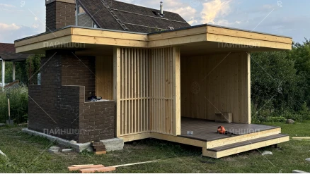 Угловая беседка хайтек 5х5