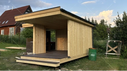 Угловая беседка хайтек 5х5