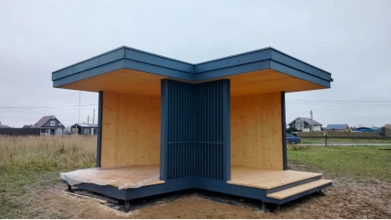 Угловая беседка хайтек 5х5