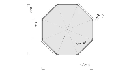 Беседка Виктория D 2,5 (с глухим ограждением)