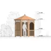 Комплект для самостоятельной сборки Беседки Виктория d 2,5 (полузакрытая, без пола)