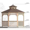 Комплект для самостоятельной сборки Беседки Виктория d 3,5 (без пола, двухъярусная)
