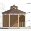 Комплект для самостоятельной сборки Беседки Виктория d 3,5 (без пола, двухъярусная, полузакрытая)