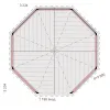 Комплект для самостоятельной сборки Беседки Виктория d 3,5 (полузакрытая, с зашивкой ограждений)