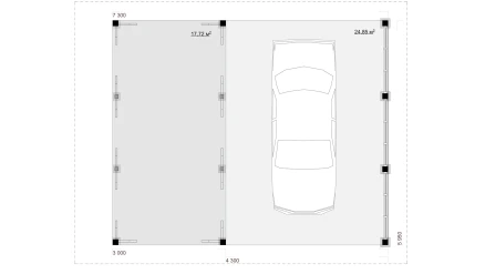 Навес для авто Гамбург 7,3х5,95