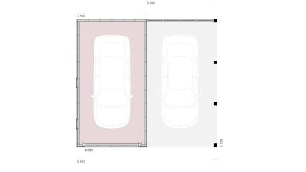 Навес для авто Гамбург с гаражом 6,5х5,95 