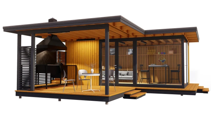 Павильон  Скаут угловой 4х6,5+3х4