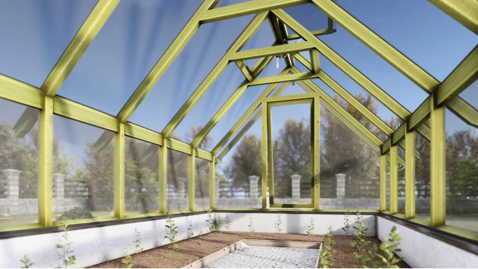 Теплица ШАЛЕ (сосна) 3,0х5,1 м с цоколем