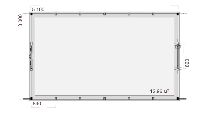Теплица ШАЛЕ (сосна) 3,0х5,1 м с цоколем